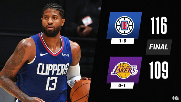 12月23日 NBA揭幕战 快船vs湖人 全场录像