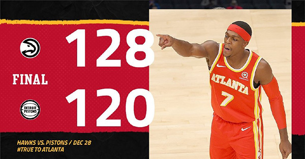 12月29日 NBA常规赛 活塞vs老鹰 全场录像