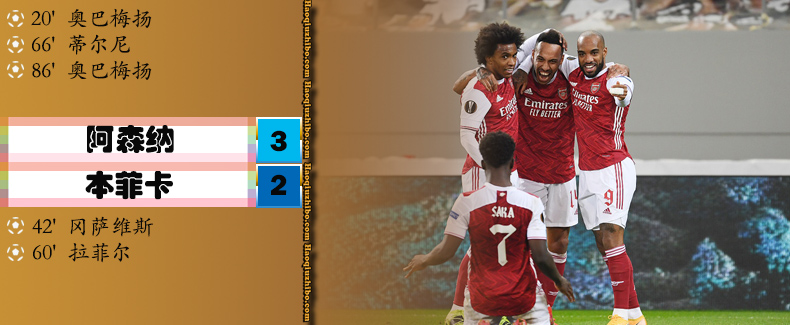 阿森纳3-2本菲卡
