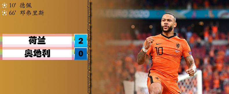 欧洲杯C组第2轮 荷兰2-0奥地利