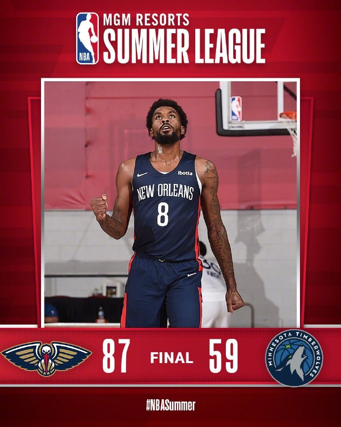 08月18日 NBA夏季联赛 鹈鹕vs森林狼 全场录像