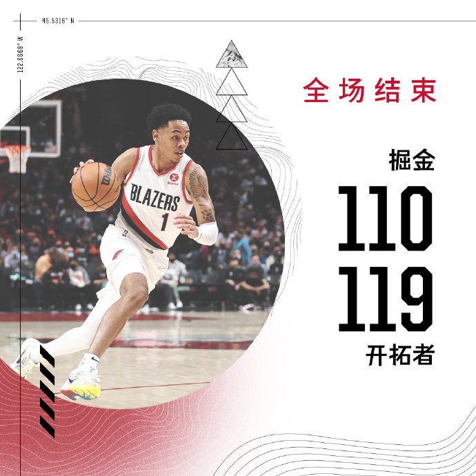开拓者以119-100击败掘金