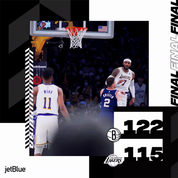12月26日 NBA圣诞大战 篮网vs湖人 全场录像