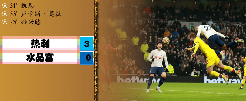 英超第19轮 热刺 3 - 0 水晶宫