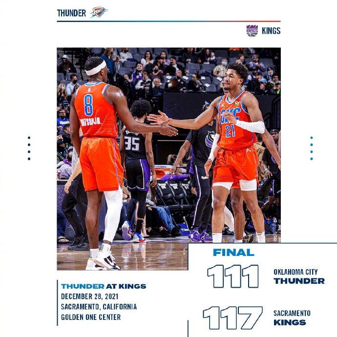 12月29日 NBA常规赛 雷霆vs国王 全场录像