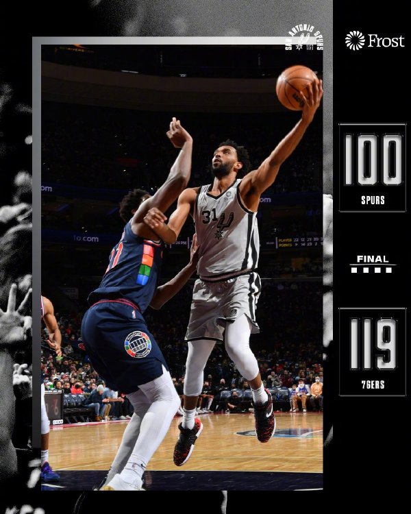 01月08日 NBA常规赛 马刺vs76人 全场录像