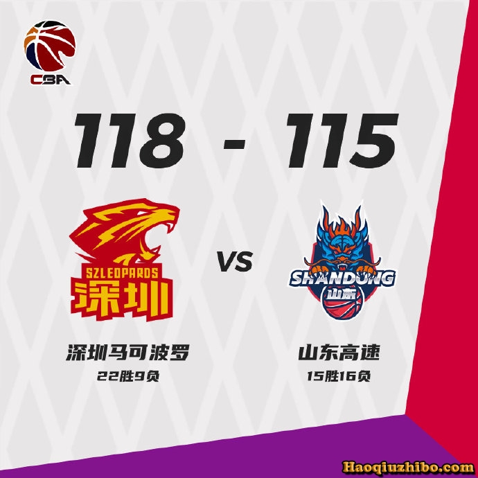 深圳男篮118-115绝杀山东