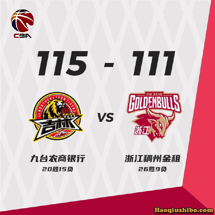 03月15日 CBA常规赛 吉林vs浙江 全场录像