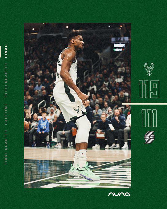 11月22日 NBA常规赛 开拓者vs雄鹿 全场录像