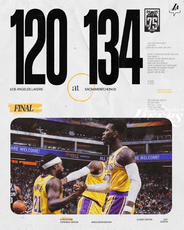 12月22日 NBA常规赛 湖人vs国王 全场录像