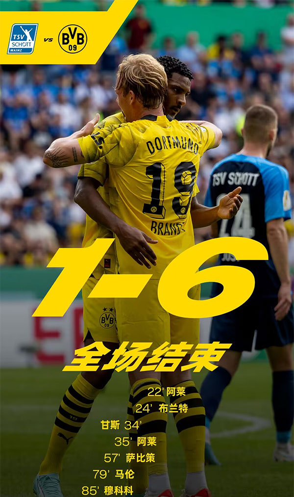 08月12日 德国杯第1轮 肖特美因茨vs多特蒙德 全场录像