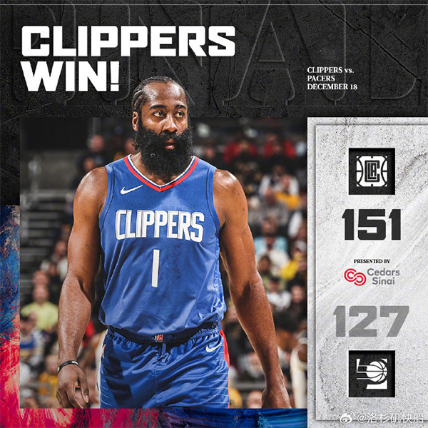12月19日 NBA常规赛 快船vs步行者 全场录像